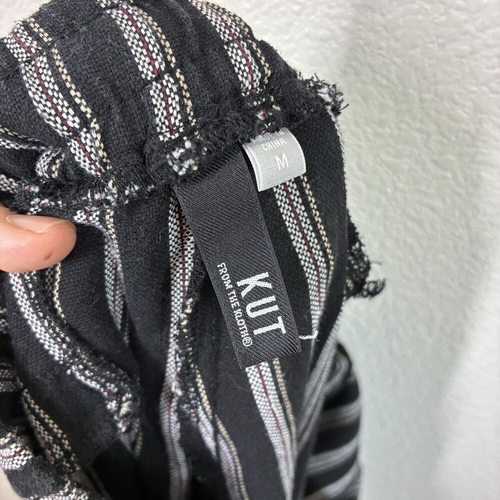KUT From The Kloth cotton Pull On jogers M Black Stripe Ankle Elastic Waist - Picture 13 of 14